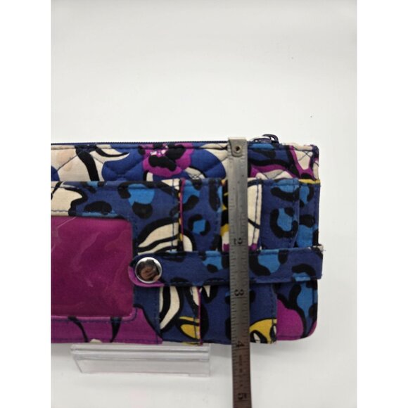 Vera Bradley African Violet Ultimate Card Case Snap Wallet Wristlet - Picture 4 of 7